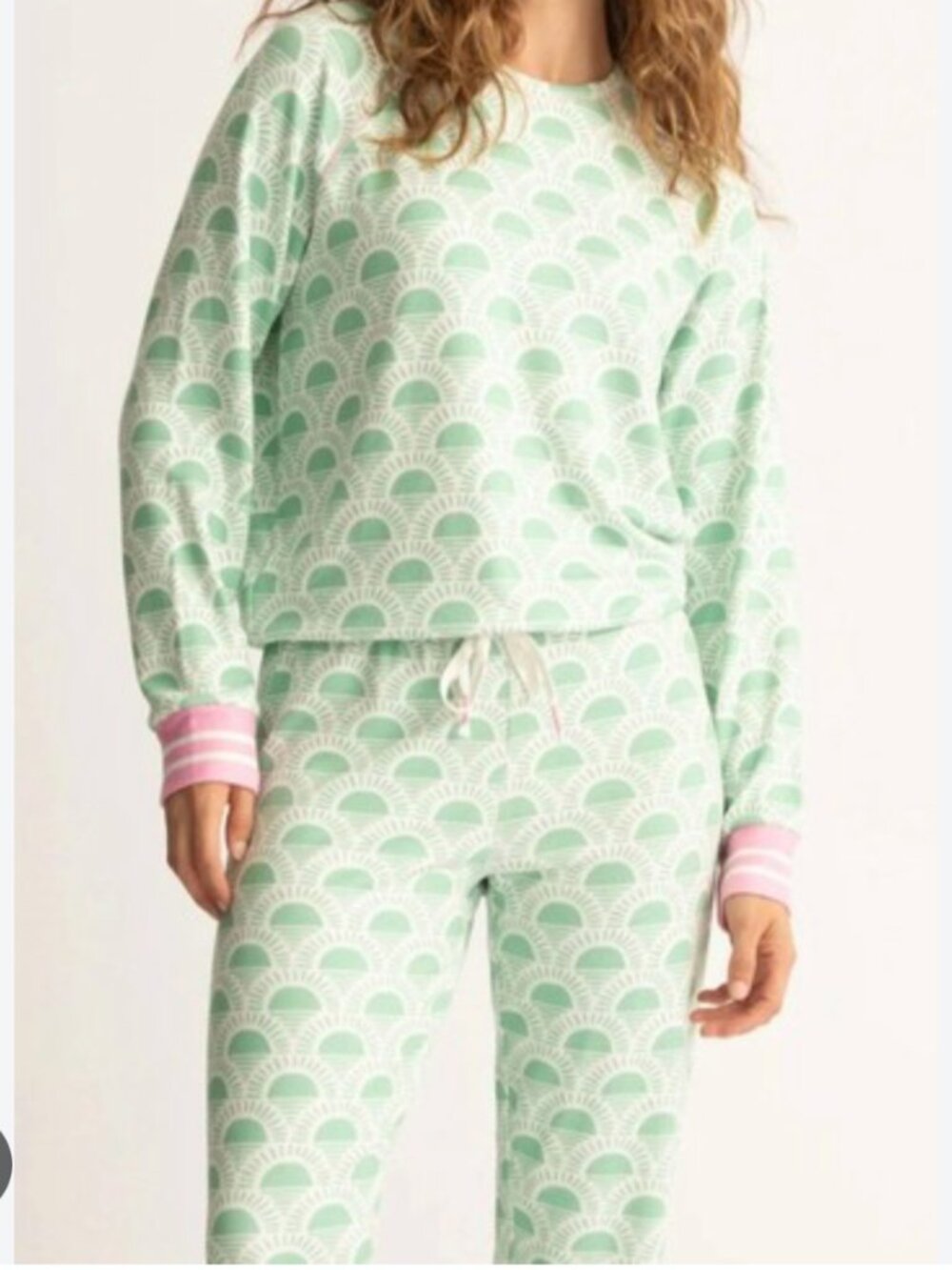 PJ Salvage pajama S 2-piece green pink